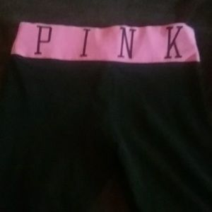 Pink Victoria's Secret cropped yoga pants